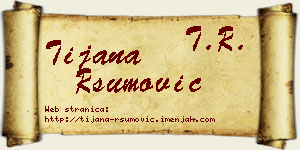 Tijana Ršumović vizit kartica